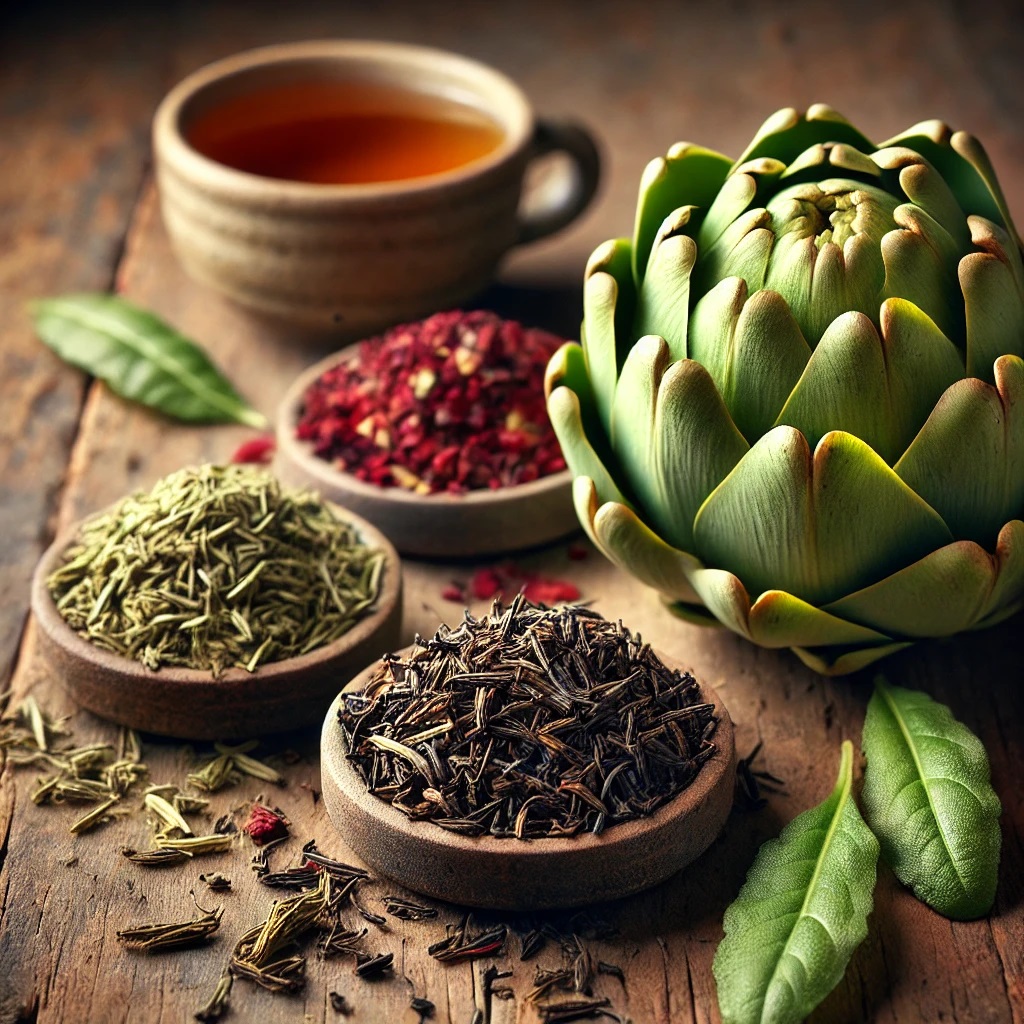 A Bowl Of Spices And A Plant