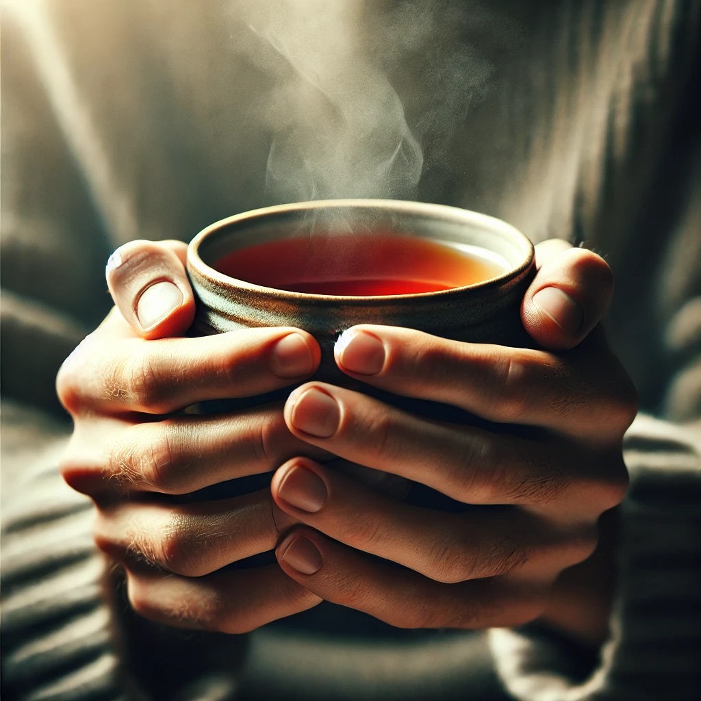 A Person Holding A Cup Of Tea