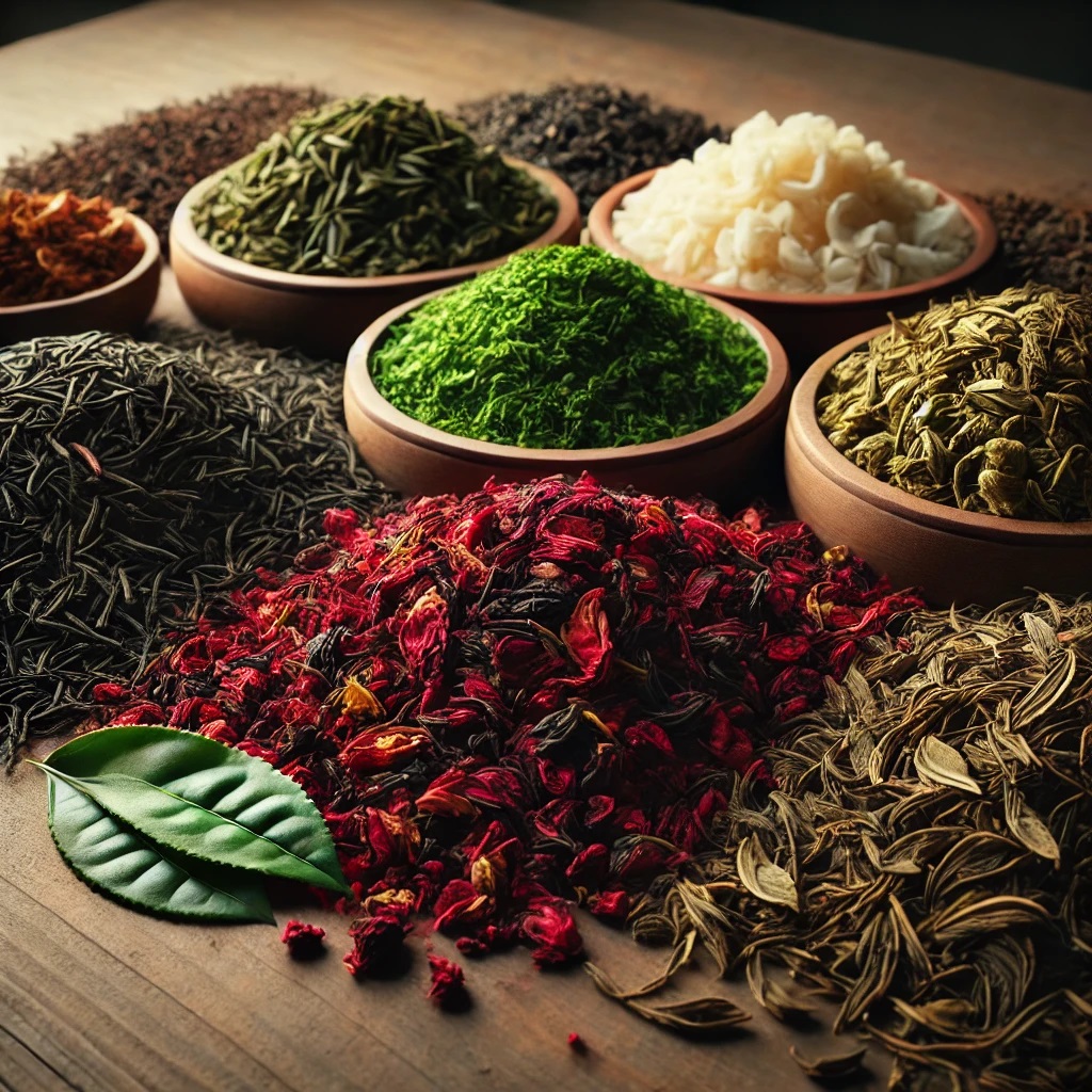 A Group Of Bowls Of Different Colored Herbs And Spices