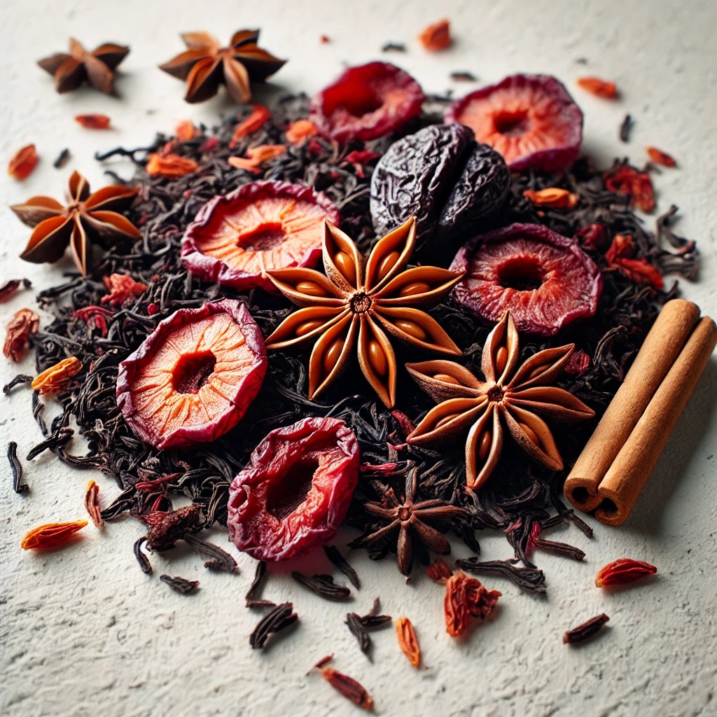 A Pile Of Dried Fruit And Spices